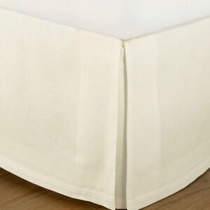 Pottery barn essential linen cotton bed skirt - cream, queen size